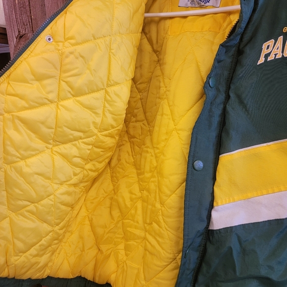 Vintage Starter Pro Line Green Bay Packers Puffer Jacket Men’s M NFL Hooded - Picture 12 of 13